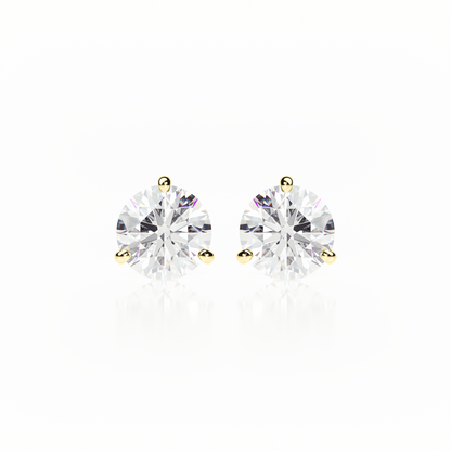 Pair of diamond stud earrings on a white background yb jewellers popular diamond earrings gifts