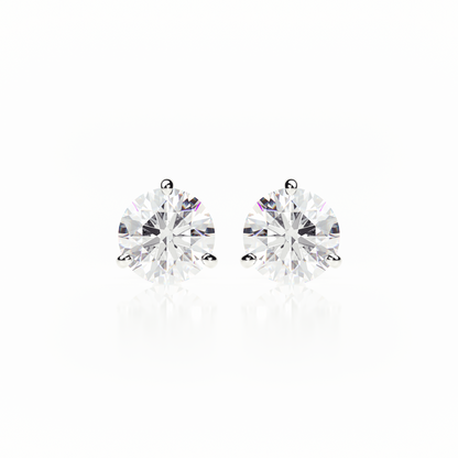 Pair of diamond stud earrings on a white background yb jewellers popular diamond earrings gifts