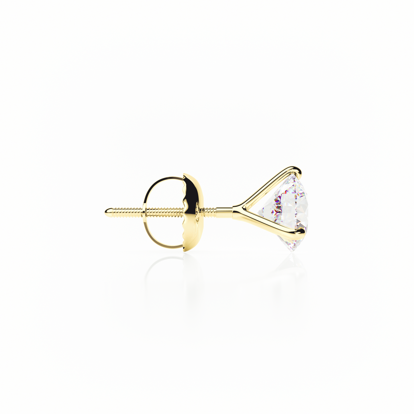 Gold earring with a clear gemstone on a white background yb jewellers popular diamond earrings gifts