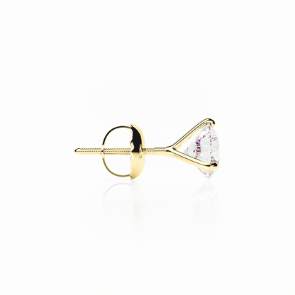 Gold earring with a clear gemstone on a white background yb jewellers popular diamond earrings gifts