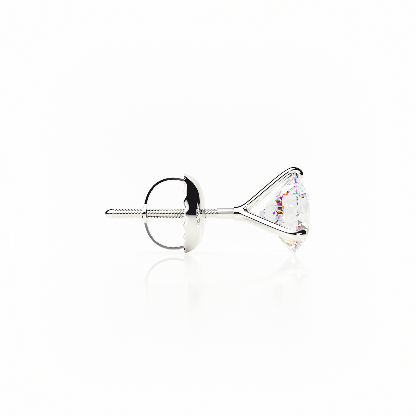 Single stud earring with a clear gemstone on a white background yb jewellers popular diamond earrings gifts