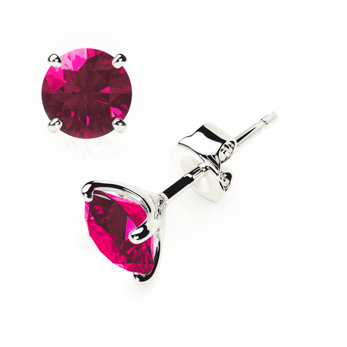 4 Claw - Red Ruby - Stud Earrings