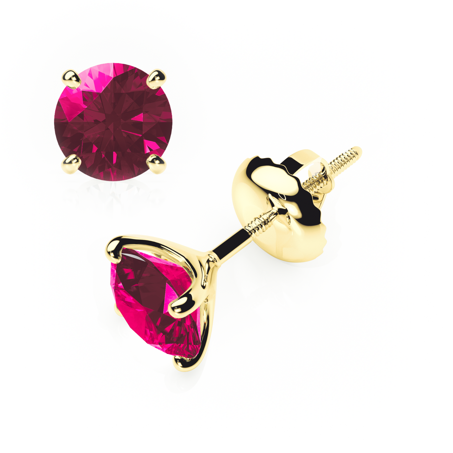 4 Claw - Red Ruby - Stud Earrings