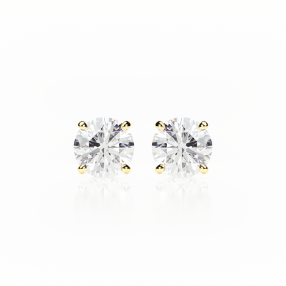 Pair of diamond stud earrings on a white background yb jewellers screw back earrings best selling design 