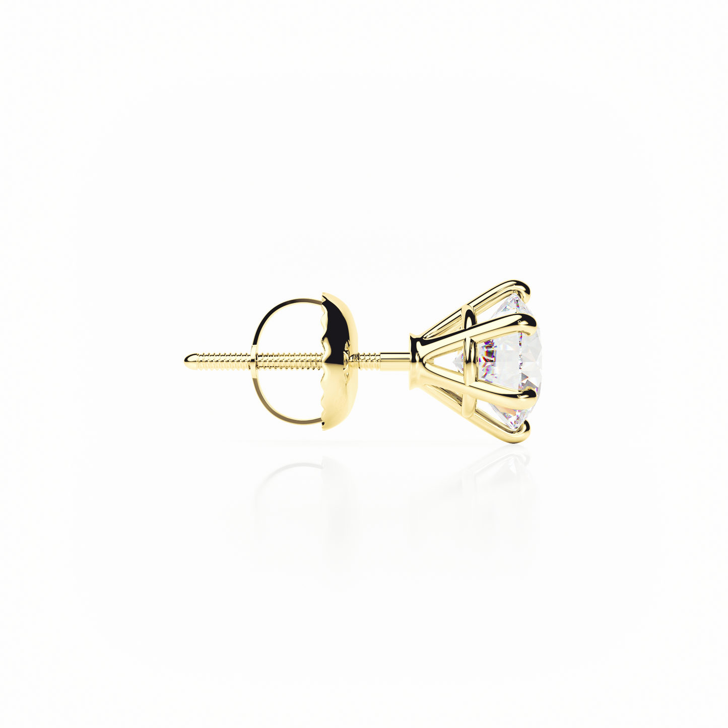 Gold earring with a clear gemstone on a white background yb jewellers earrings best sellers