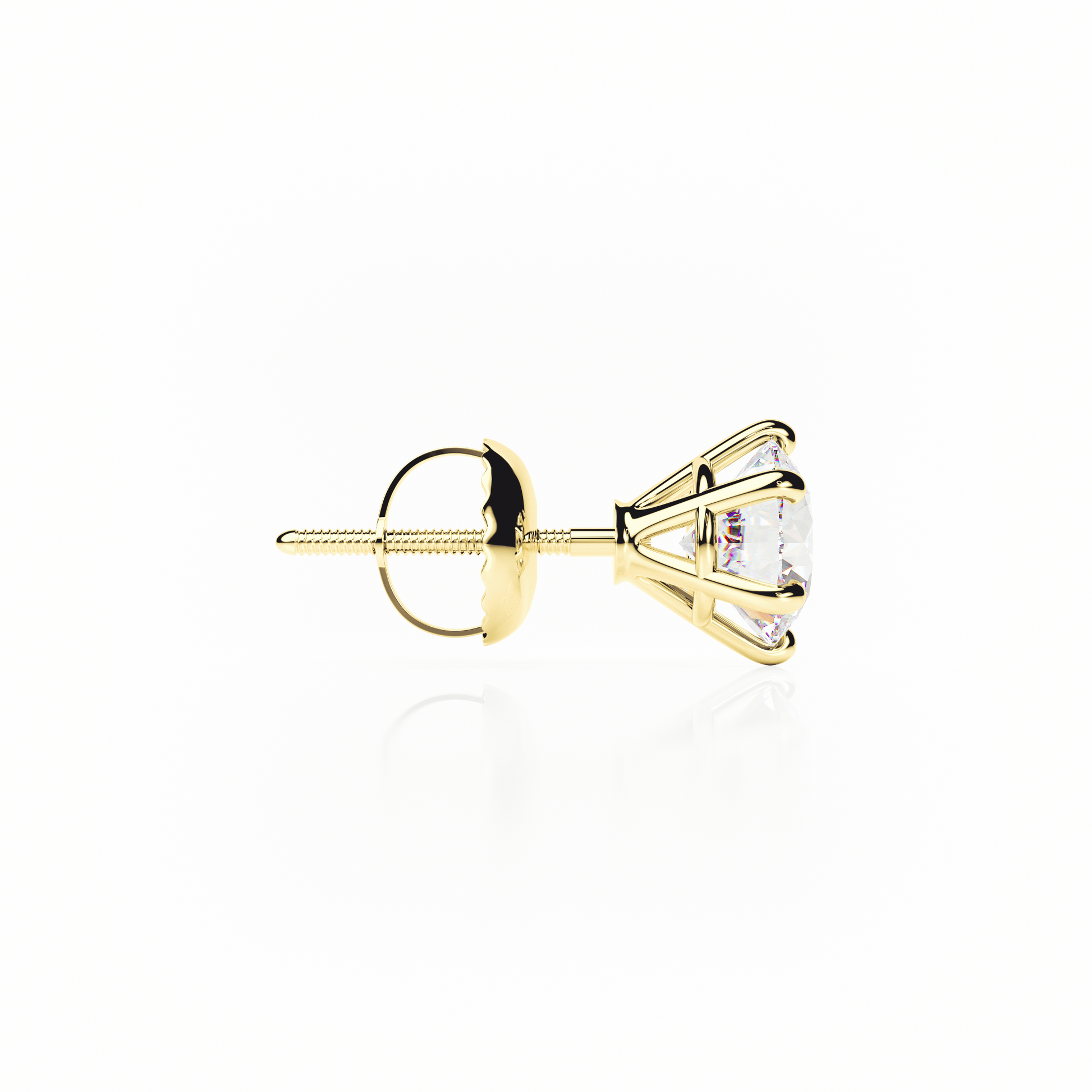Gold earring with a clear gemstone on a white background yb jewellers earrings best sellers