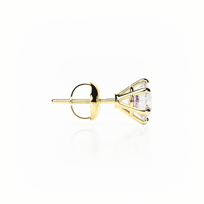 Gold earring with a clear gemstone on a white background yb jewellers earrings best sellers
