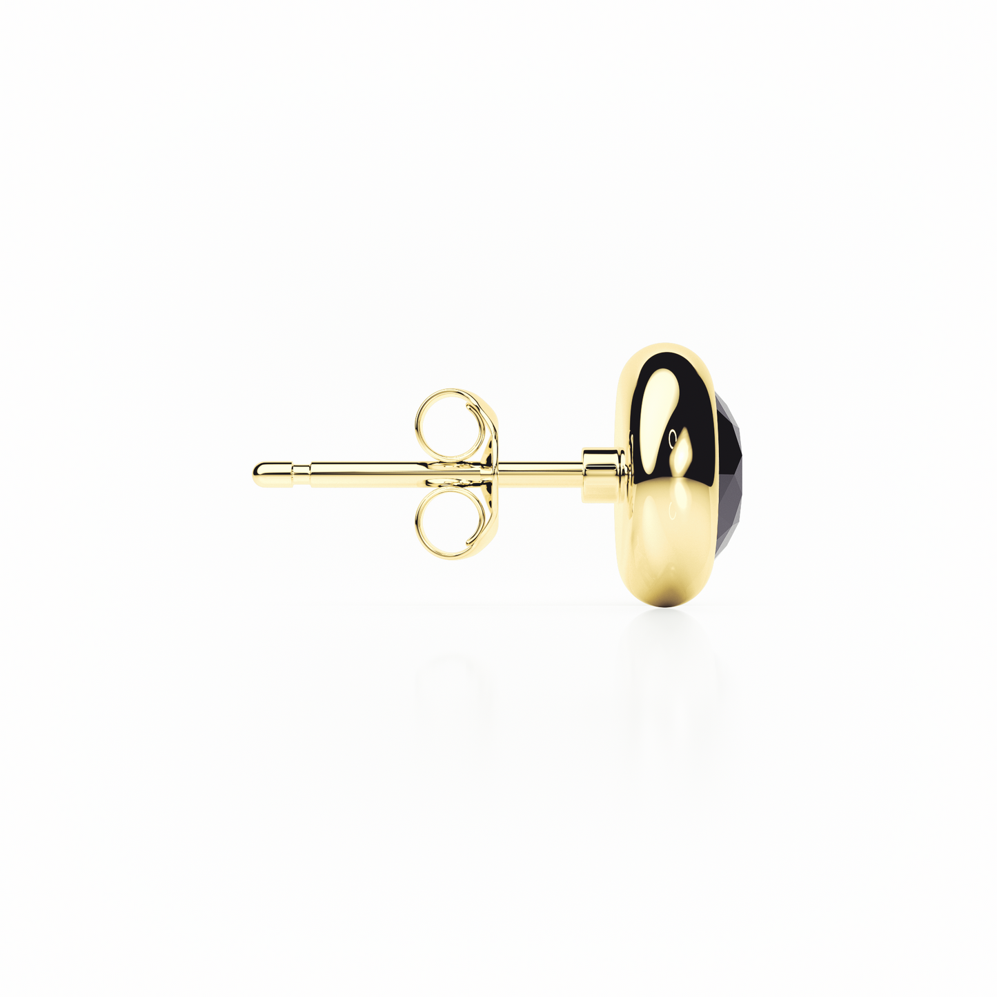 Rub Over - Black Diamond - Stud Earrings