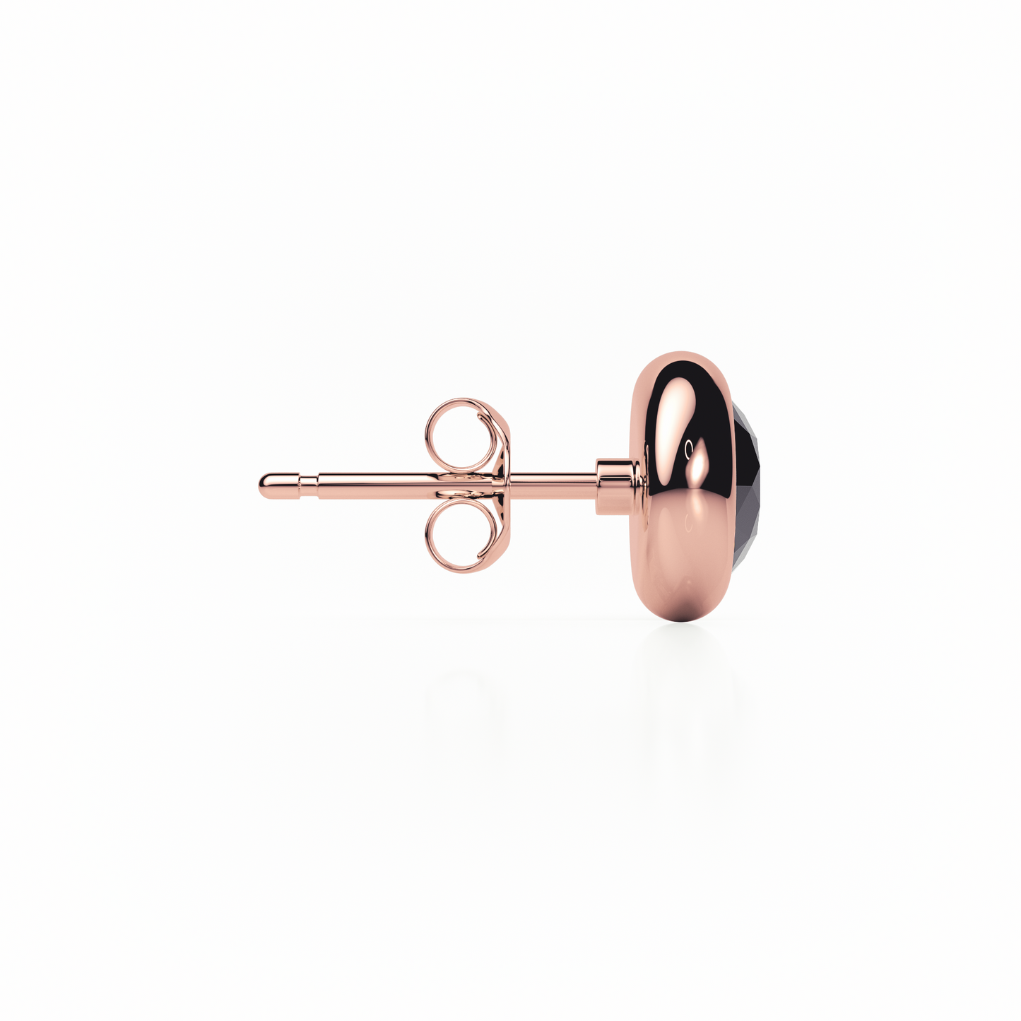Rub Over - Black Diamond - Stud Earrings