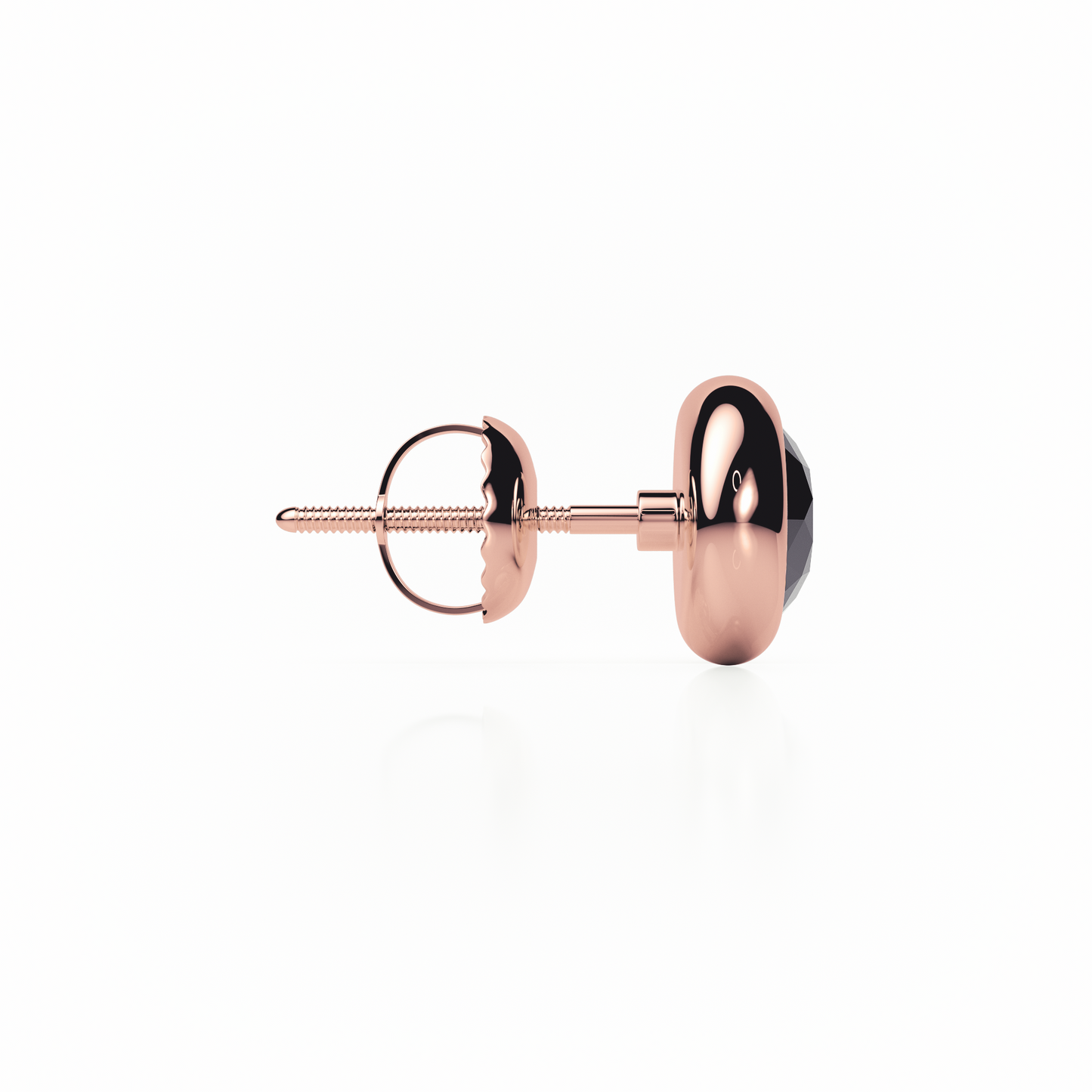 Rub Over - Black Diamond - Stud Earrings