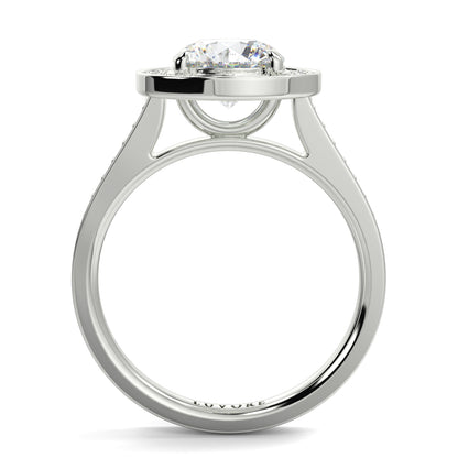 Silver ring with a diamond on a white background engagement ring Yb jewellers trending design