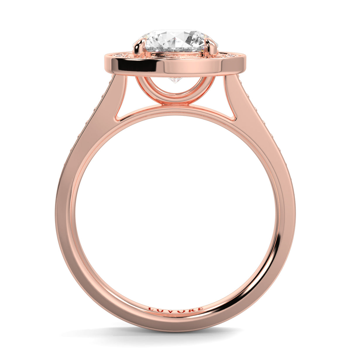 Rose gold ring with a diamond on a white background engagement ring Yb jewellers trending design
