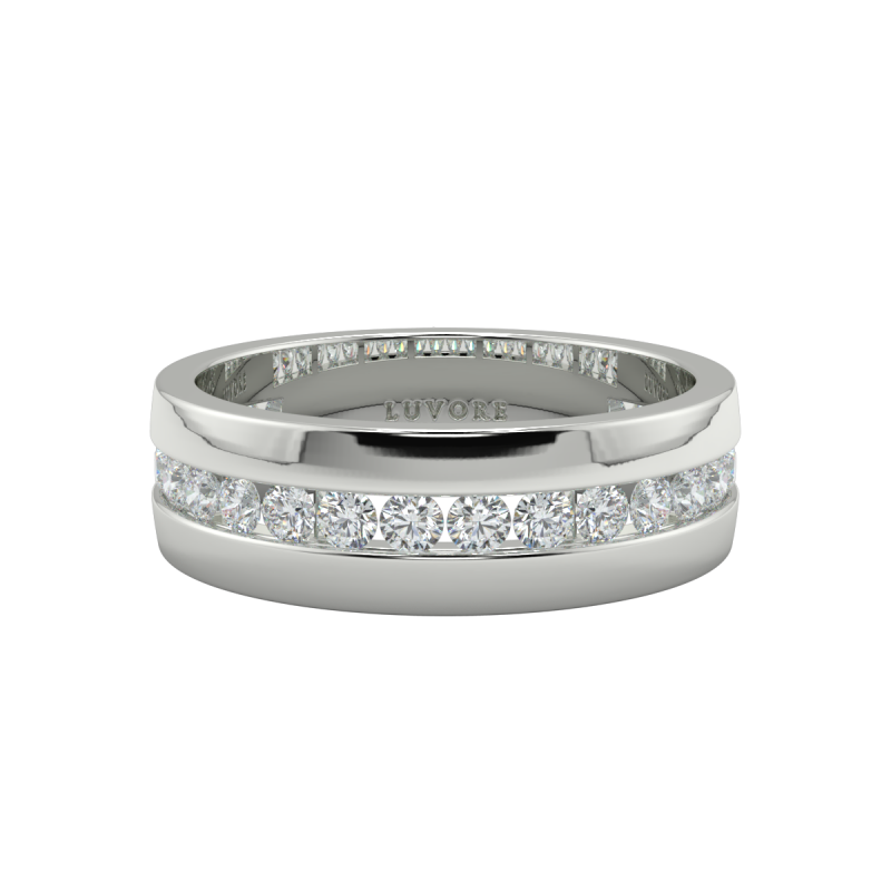 Diamond Row - 6.00mm - Gents Wedding Band
