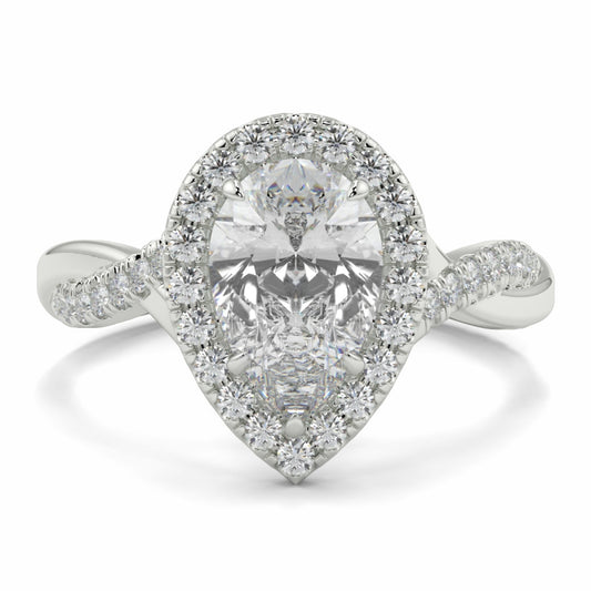 Halo Pear 2 Row Split Ring
