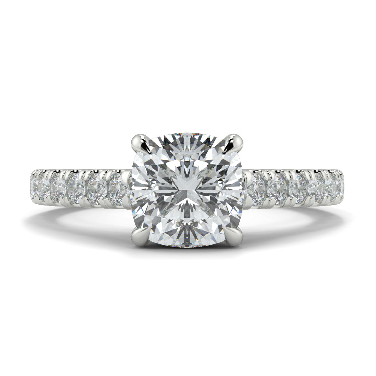 Diamond ring with a white background Yb jewellers engagement ring straight band