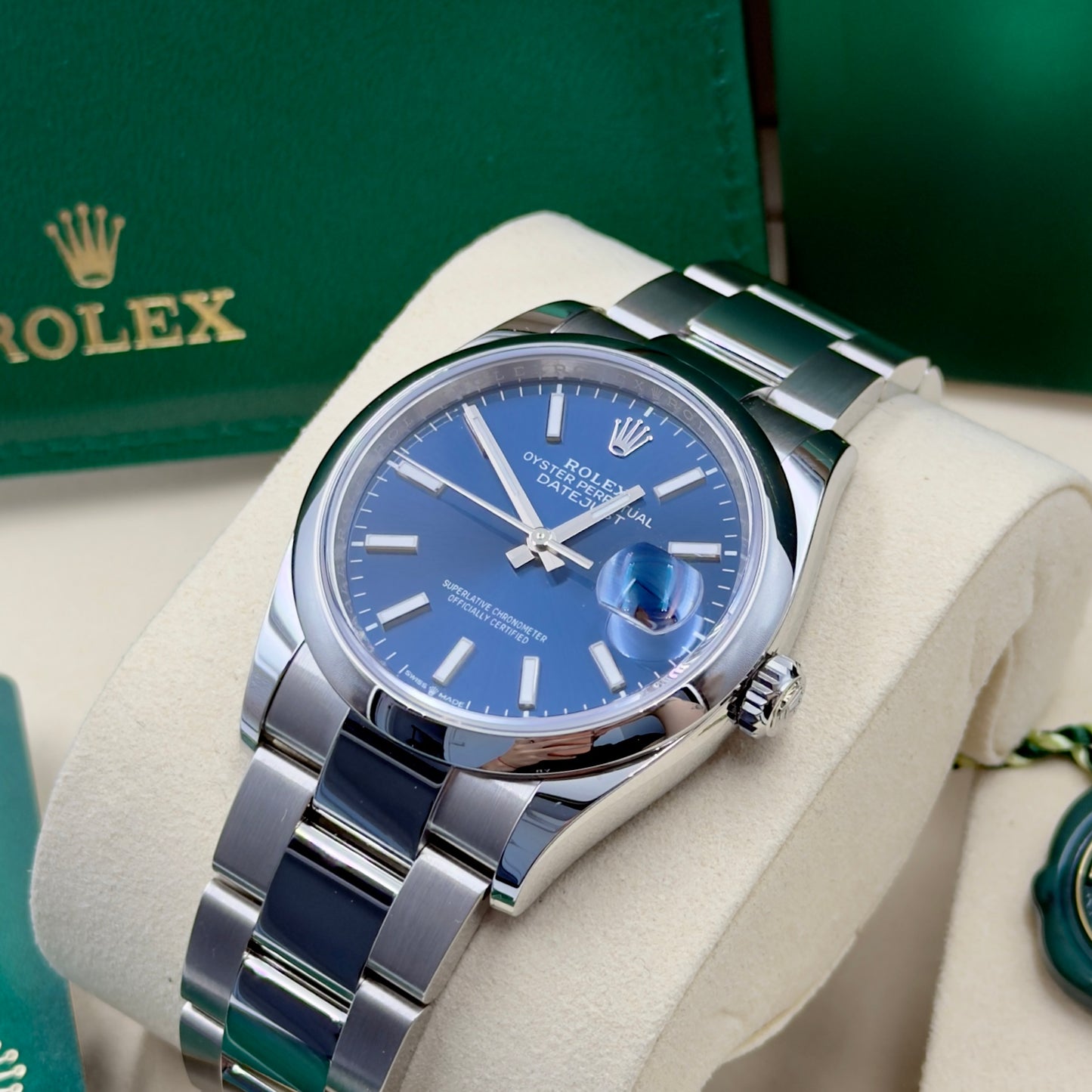 Rolex Datejust 36 Blue Dial Smooth Oyster 126200 - Full Set (2025)