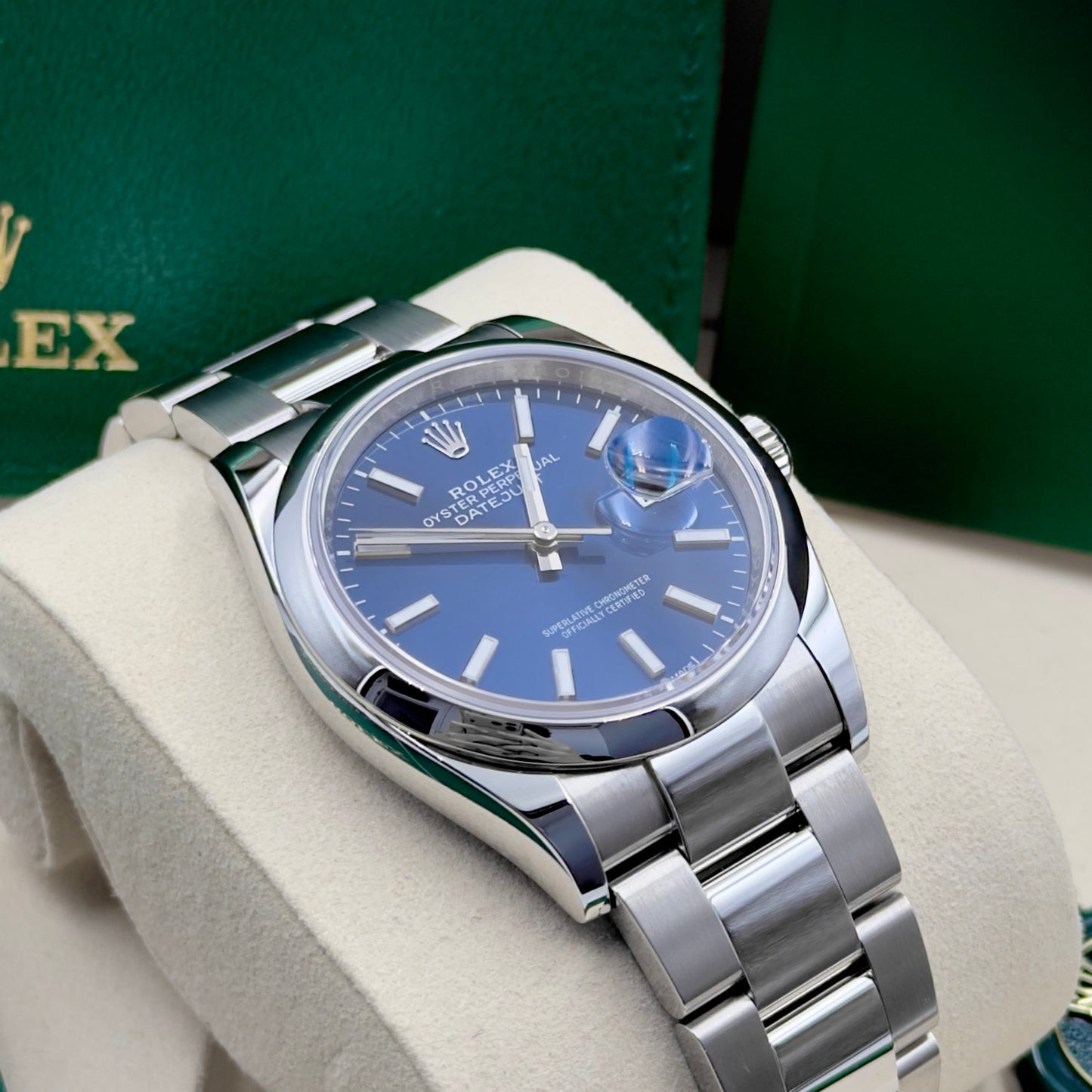 Rolex Datejust 36 Blue Dial Smooth Oyster 126200 - Full Set (2025)