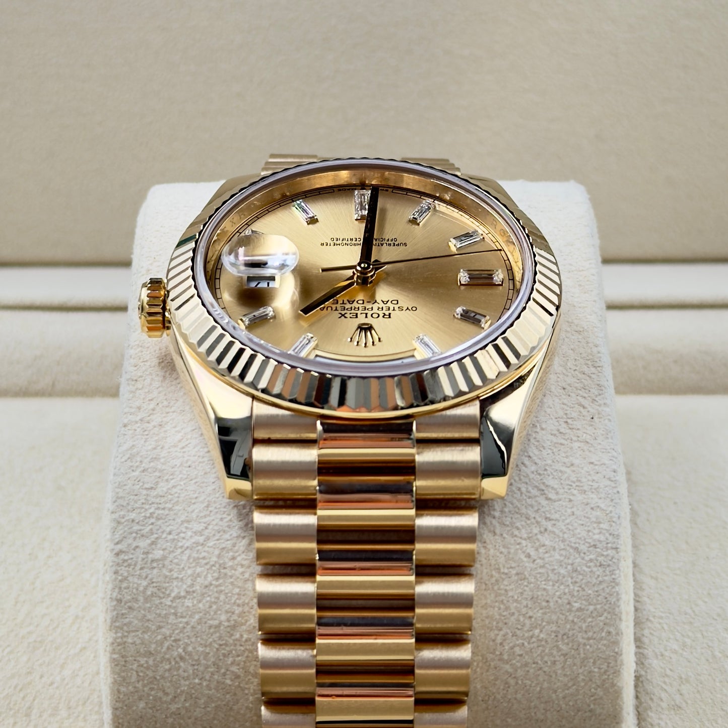 Rolex Day-Date 40 Champagne Baguette Dial 228238 - Full Set (2022)
