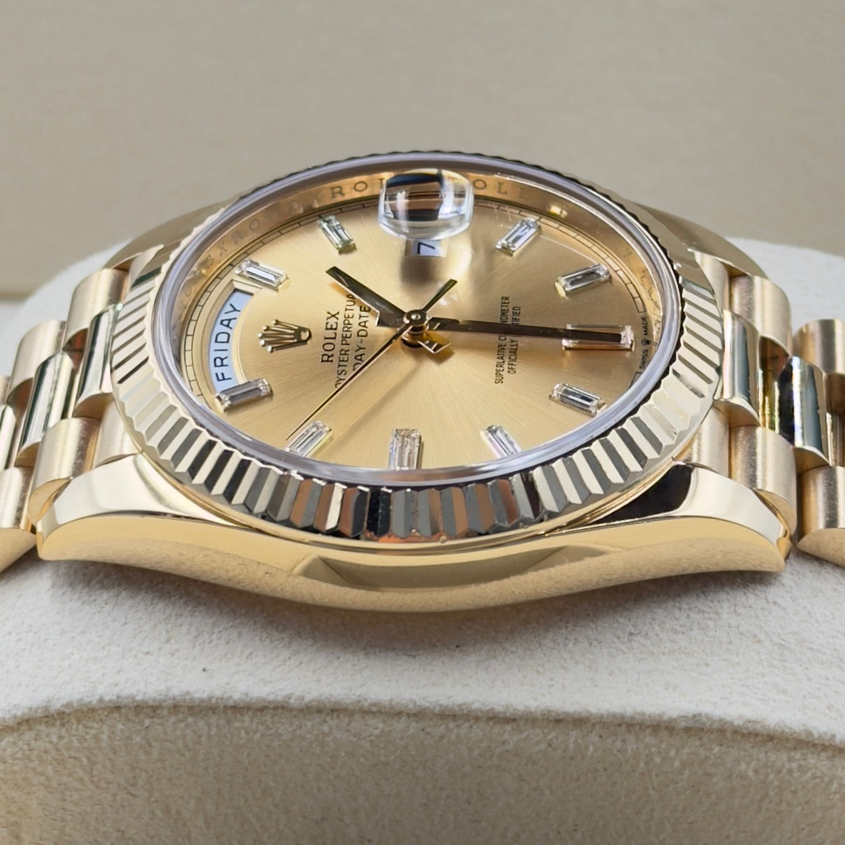 Rolex Day-Date 40 Champagne Baguette Dial 228238 - Full Set (2022)