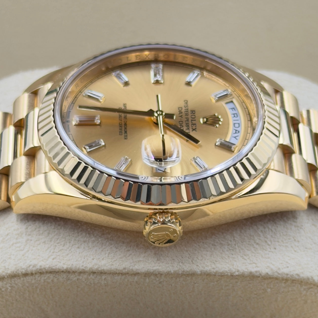 Rolex Day-Date 40 Champagne Baguette Dial 228238 - Full Set (2022)