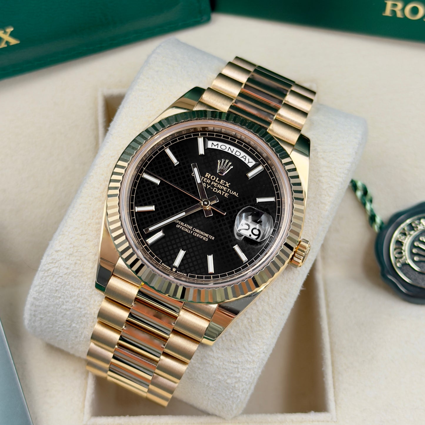 Rolex Day-Date 40 Black Dial 228238 - Full Set (2022)