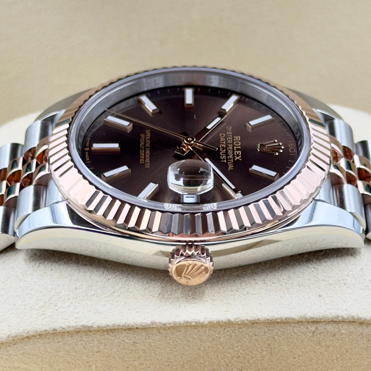 Rolex Datejust 41 Chocolate Baton Fluted Bezel Jubilee Bracelet 126331 - Full Set (2024)