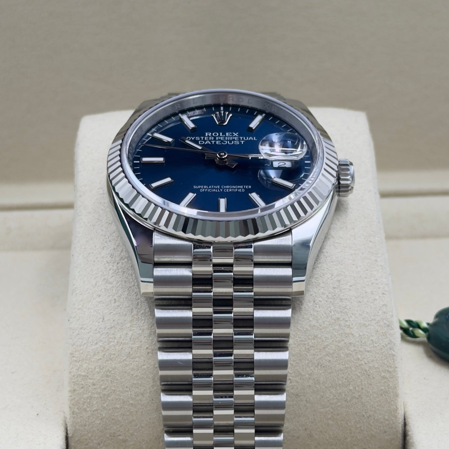 Rolex Datejust 36 Blue Baton Fluted Jubilee 126234 - Full Set (2026)