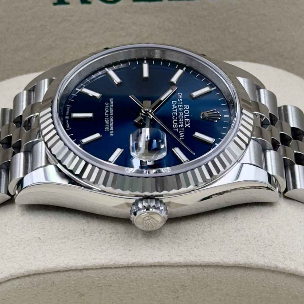 Rolex Datejust 36 Blue Baton Fluted Jubilee 126234 - Full Set (2026)