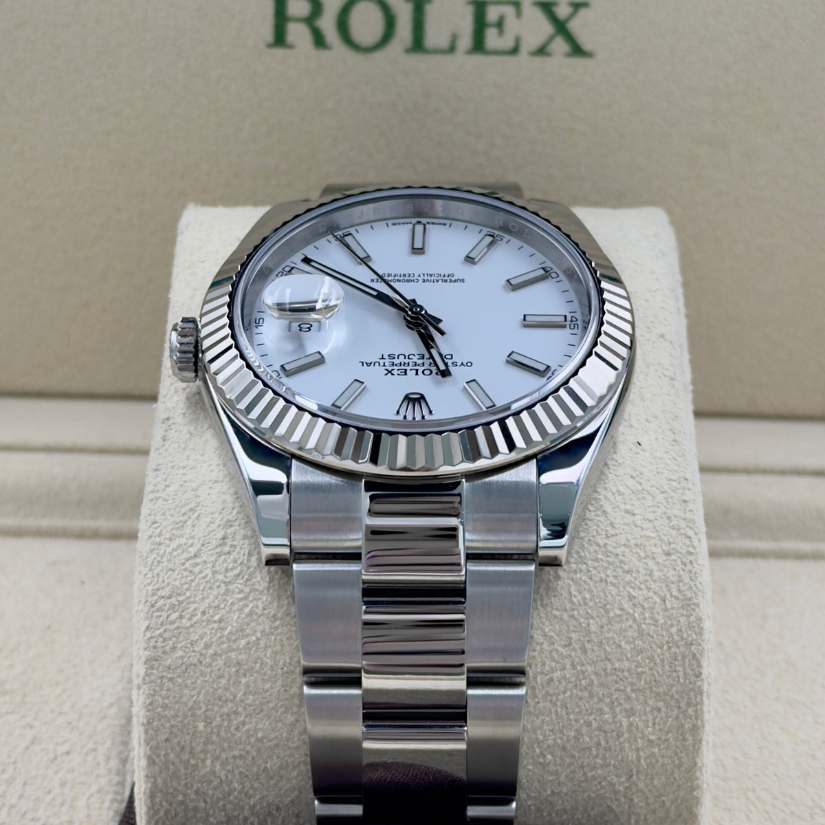 Rolex Datejust 41 White Dial Fluted Oyster 126334 - Full Set (2019)
