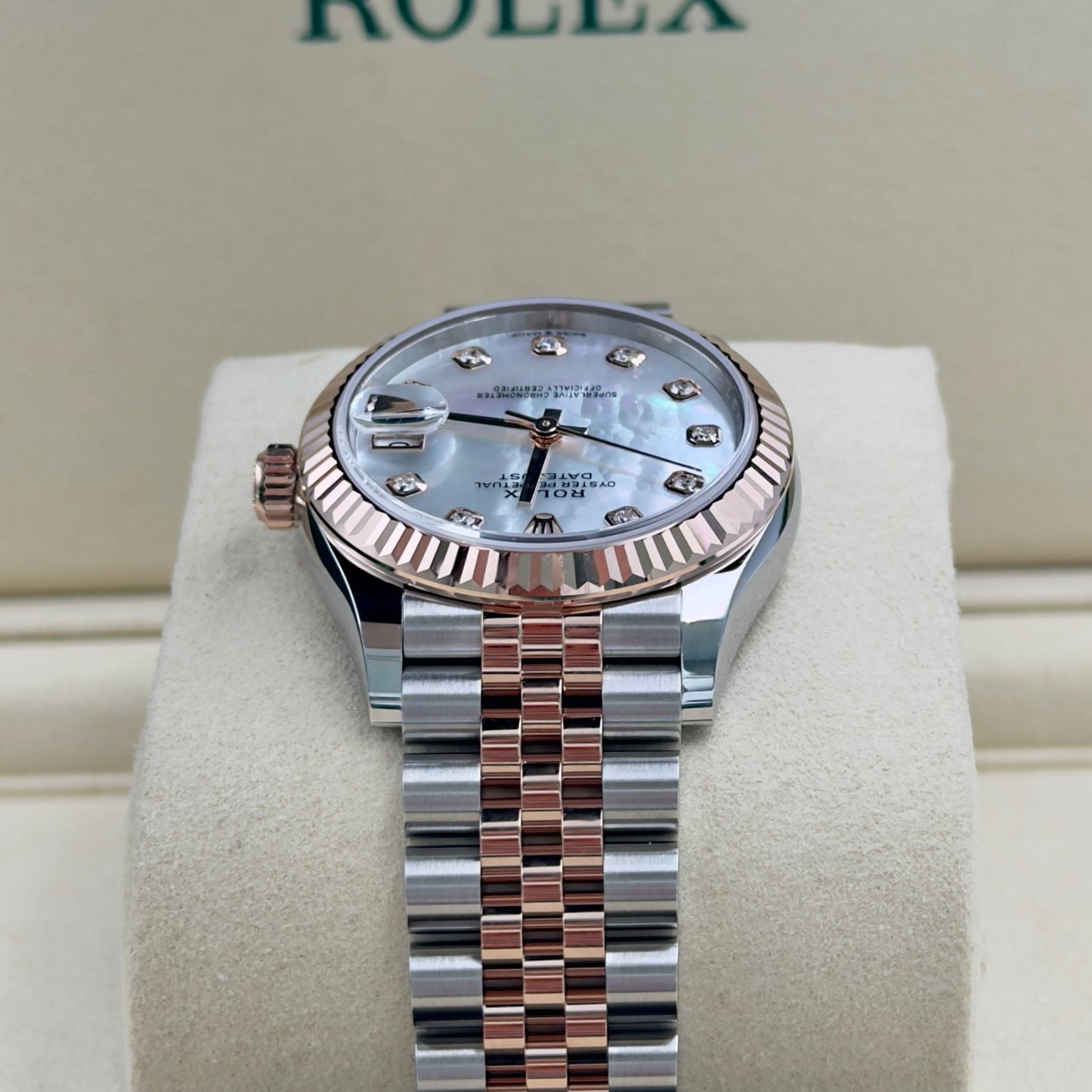 Rolex Datejust Steel and Rose Gold Mother of Pearl (MOP) Diamond Dial 278271 Full Set 2026