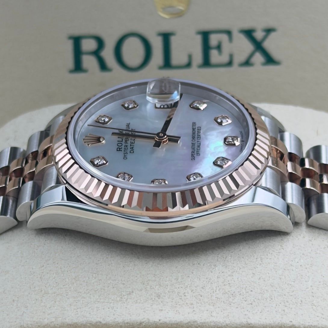 Rolex Datejust Steel and Rose Gold Mother of Pearl (MOP) Diamond Dial 278271 Full Set 2026