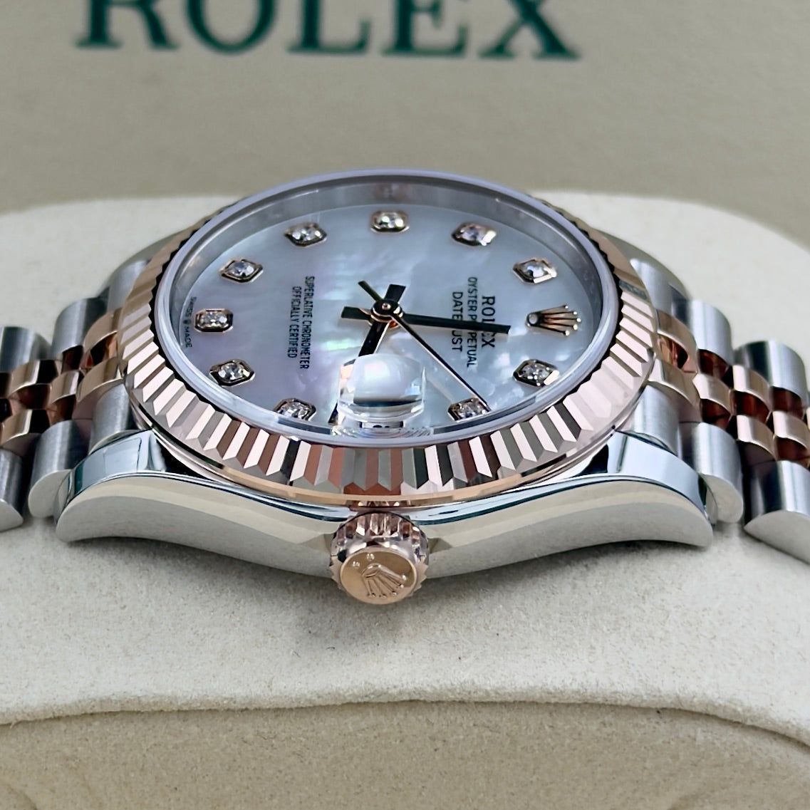 Rolex Datejust Steel and Rose Gold Mother of Pearl (MOP) Diamond Dial 278271 Full Set 2026