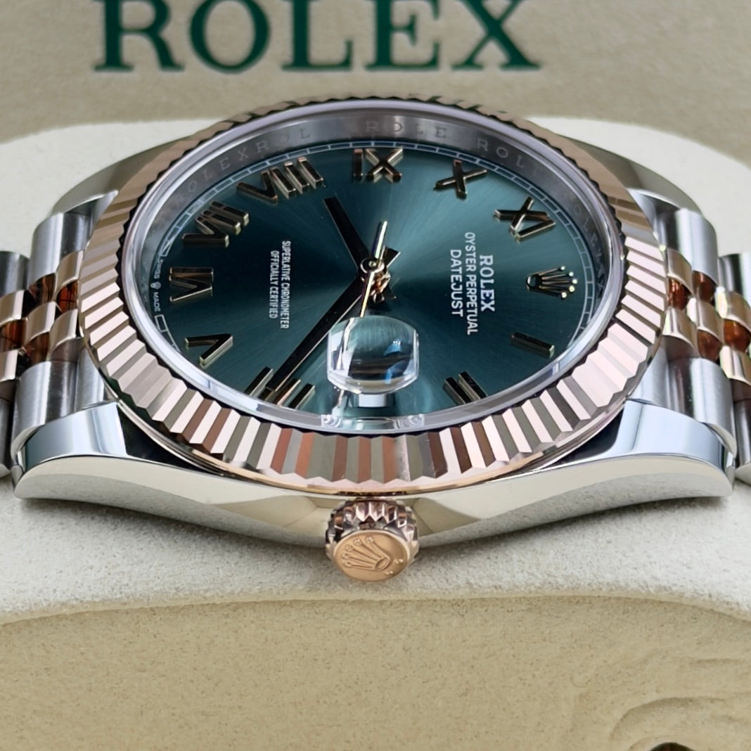 Rolex Datejust Olive Roman Numeral Dial Fluted Bezel Jubilee Bracelet 126331 - Full Set (2026)