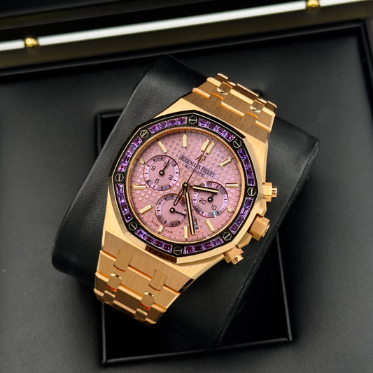 Audemars Piguet Royal Oak Purple Dial Amethyst Bezel 26319OR Full Set (2024)