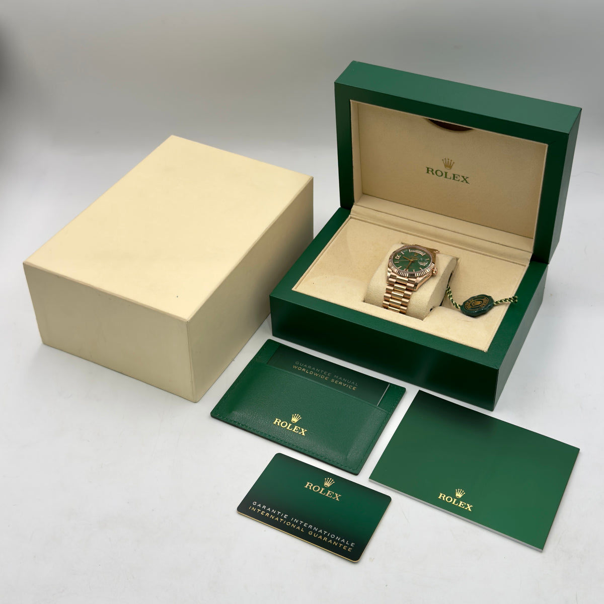 Rolex Day-Date Aventurine Dial 128235 - Full Set (2024)