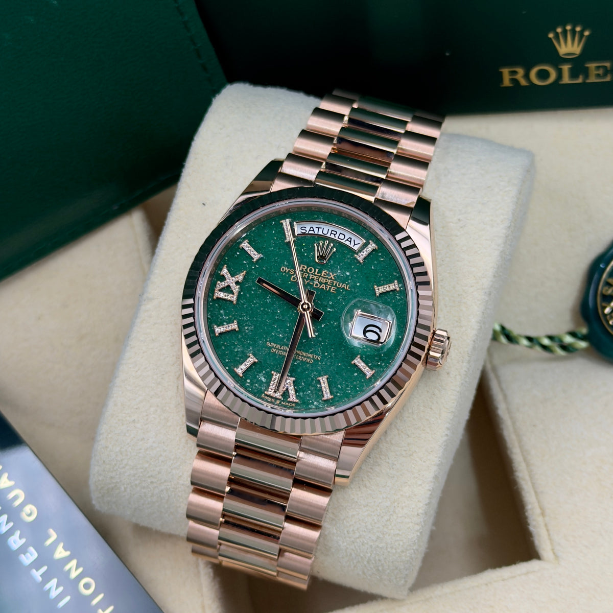 Rolex Day-Date Aventurine Dial 128235 - Full Set (2024)