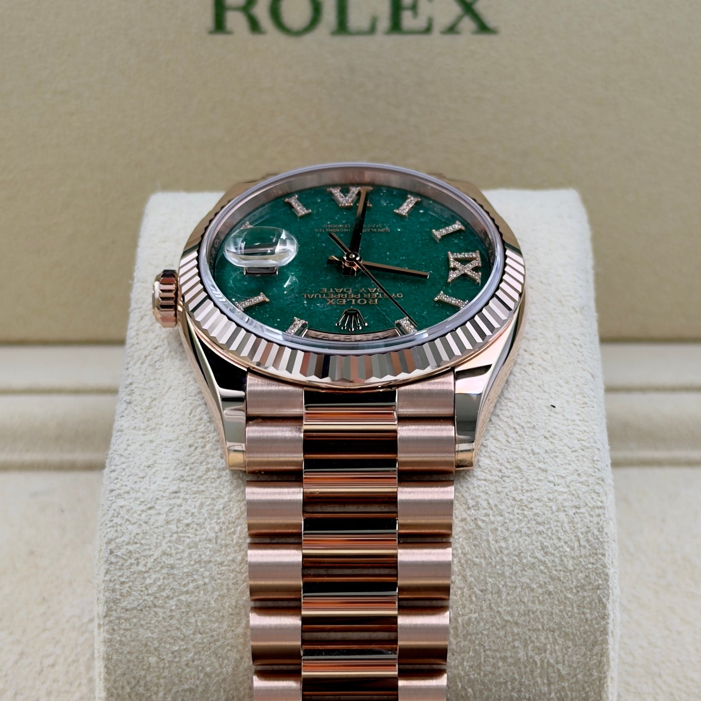 Rolex Day-Date Aventurine Dial 128235 - Full Set (2024)