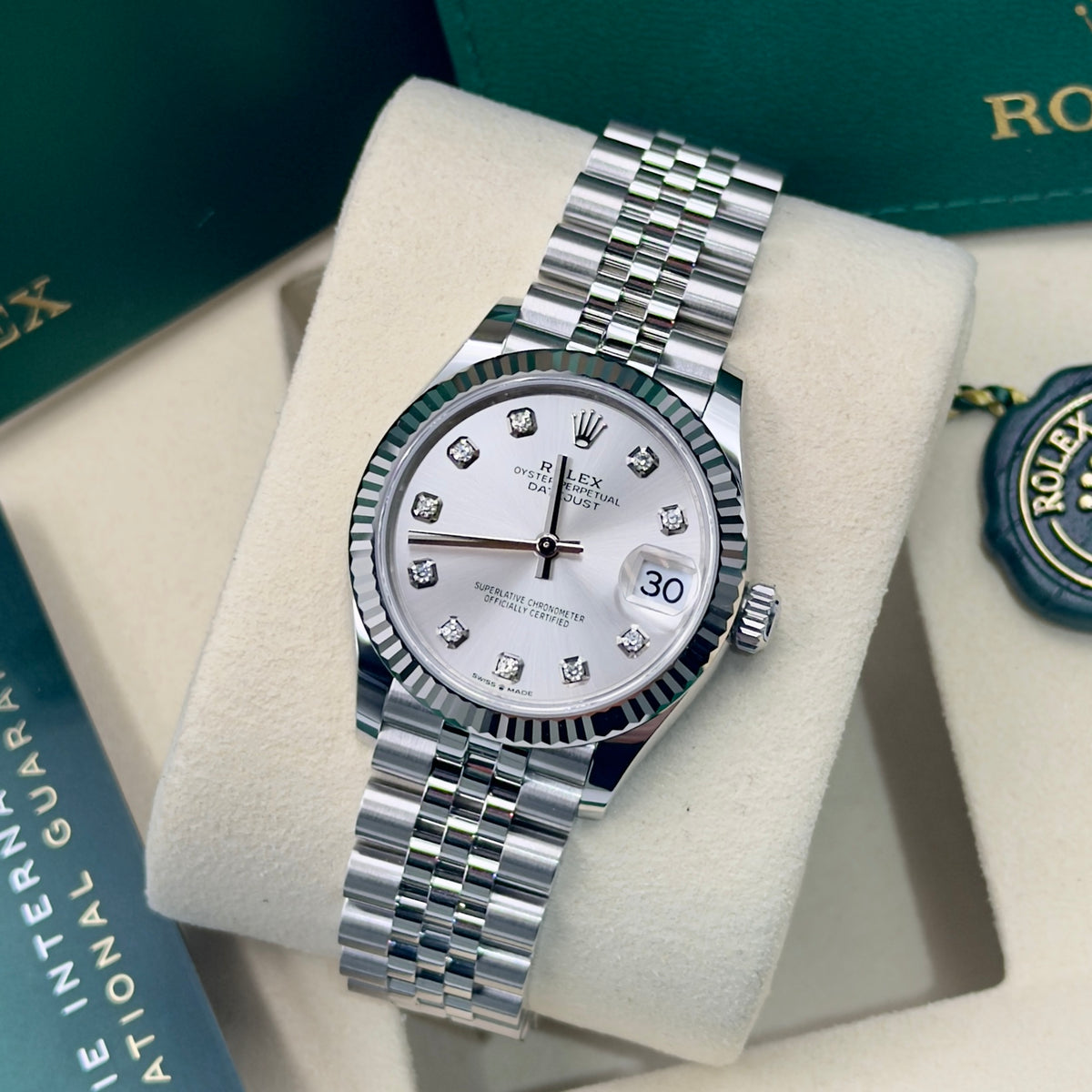 Rolex Datejust 31 Silver Diamond Dial 278274 - Full Set (2026)