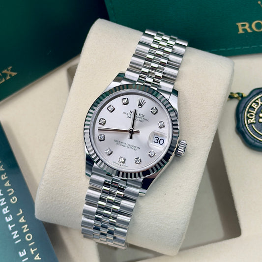 Rolex Datejust 31 Silver Diamond Dial 278274 - Full Set (2026)