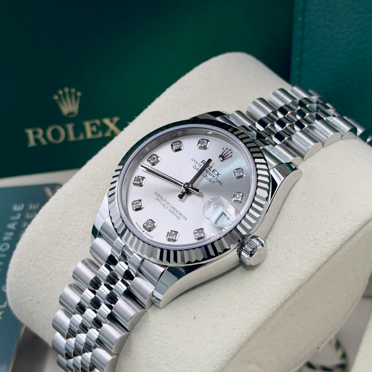 Rolex Datejust 31 Silver Diamond Dial 278274 - Full Set (2026)