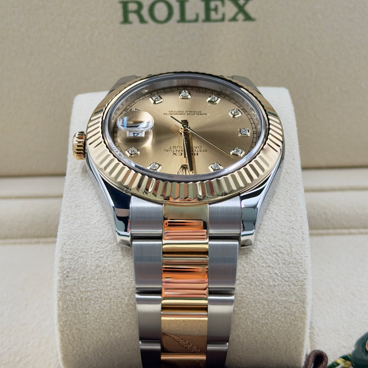 Rolex Datejust Champagne Diamond Dial Fluted Bezel Oyster Bracelet 126334 - Full Set (2018)