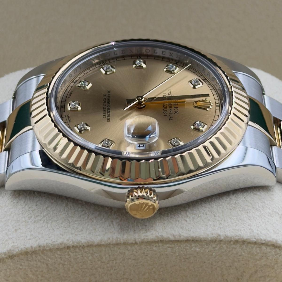 Rolex Datejust Champagne Diamond Dial Fluted Bezel Oyster Bracelet 126334 - Full Set (2018)