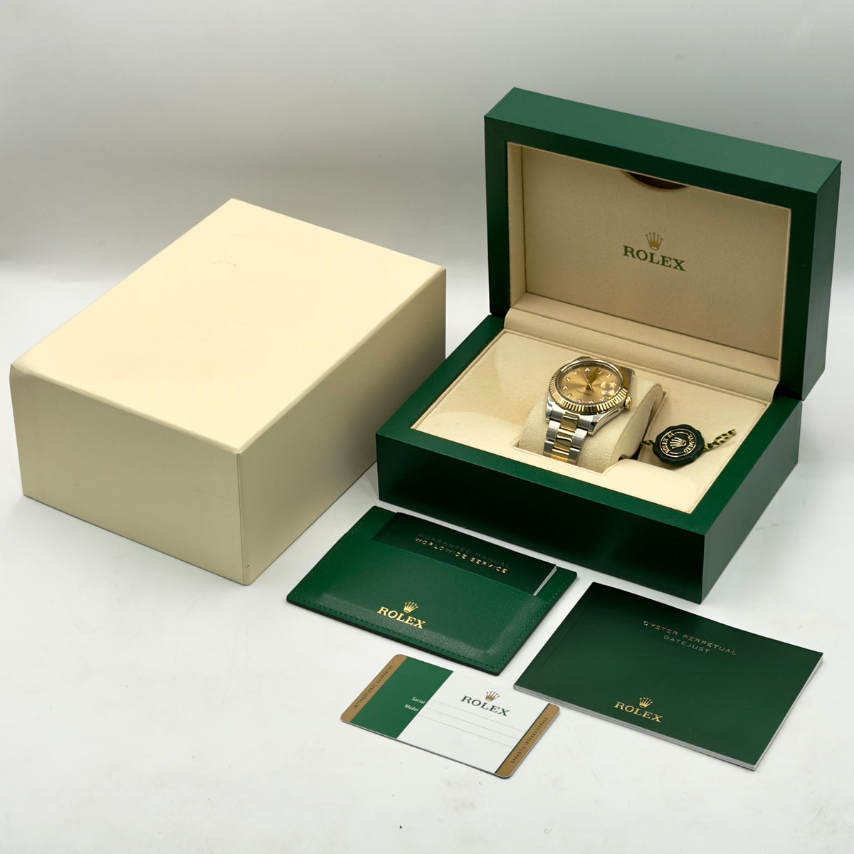Rolex Datejust Champagne Diamond Dial Fluted Bezel Oyster Bracelet 126334 - Full Set (2018)