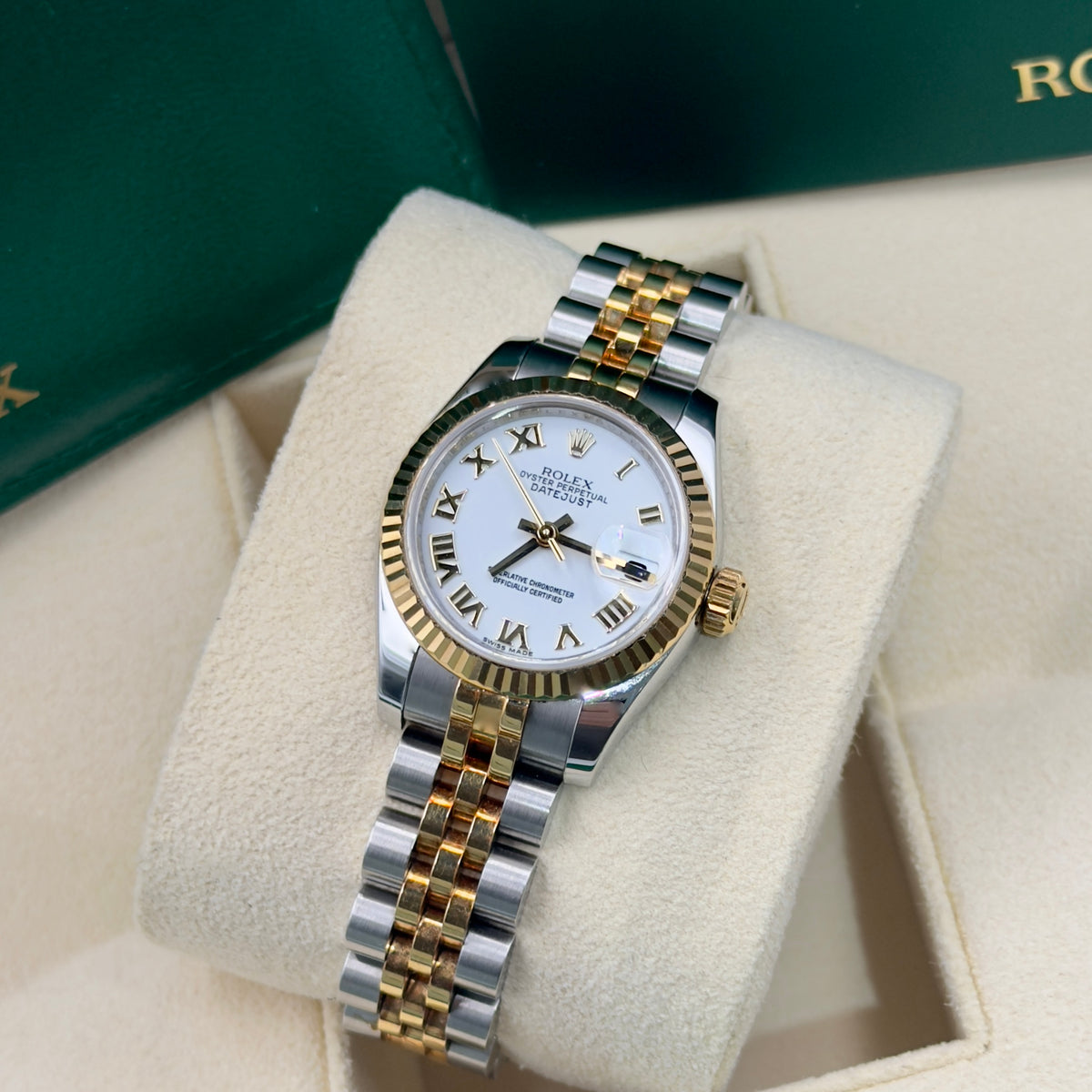 Rolex Lady-Datejust 26 White Roman Numeral Dial 179173 - Full Set (2012)