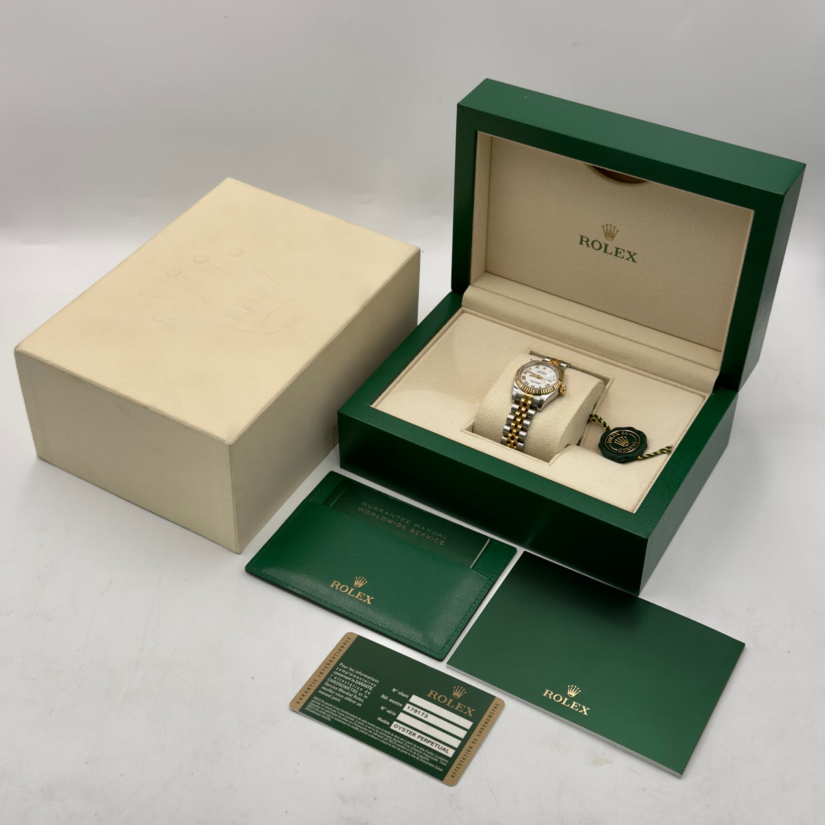 Rolex Lady-Datejust 26 White Roman Numeral Dial 179173 - Full Set (2012)