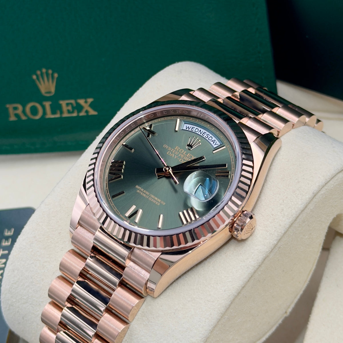 Rolex Day-Date 36 Olive 128235 - Full Set (2026)