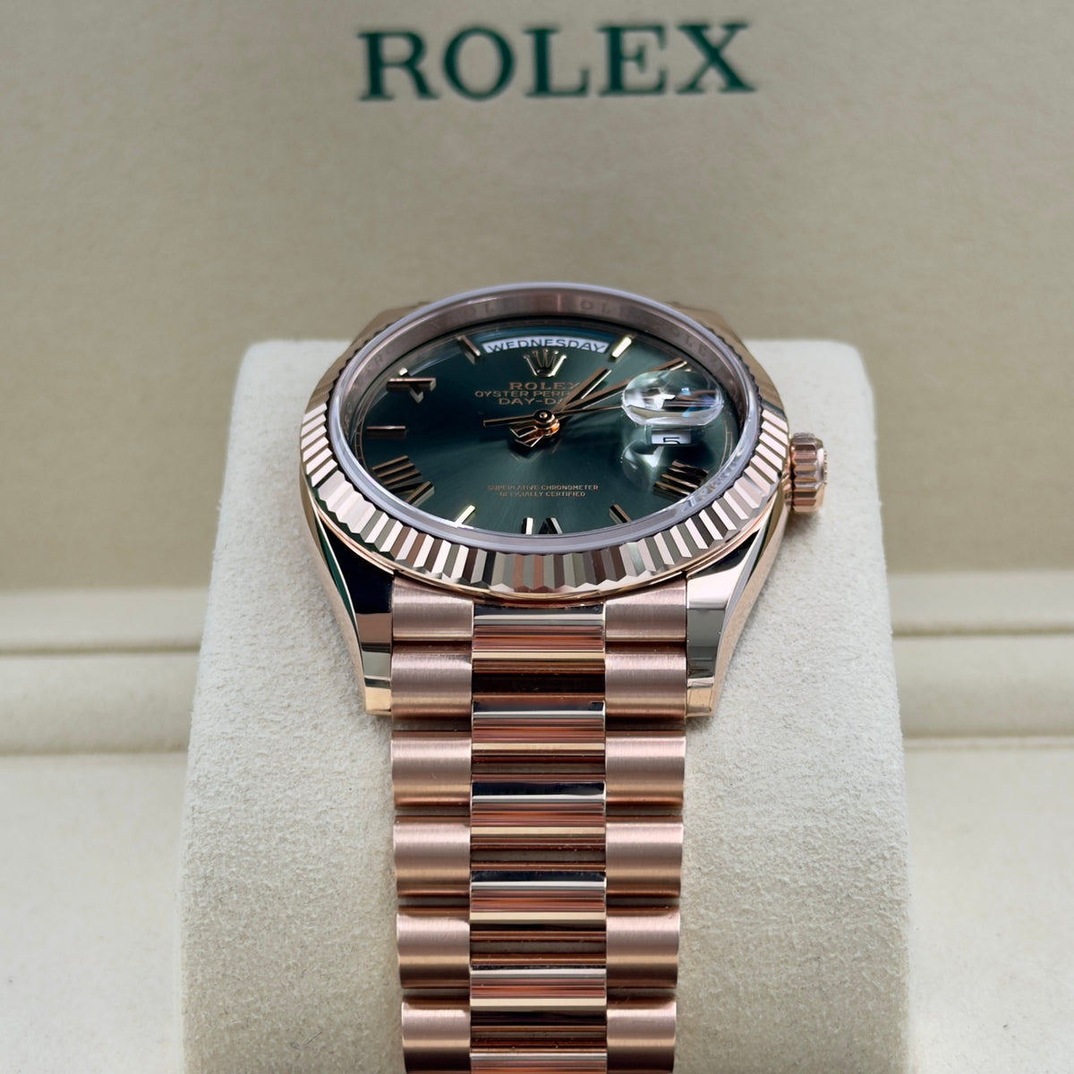 Rolex Day-Date 36 Olive 128235 - Full Set (2026)