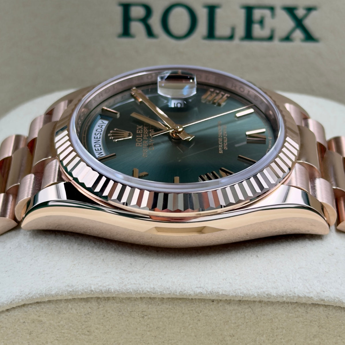 Rolex Day-Date 36 Olive 128235 - Full Set (2026)
