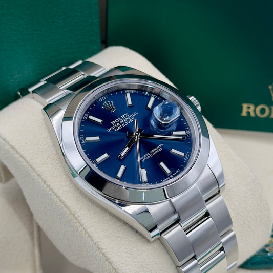 Rolex Datejust Blue Baton Dial 126300 - Full Set (2019)