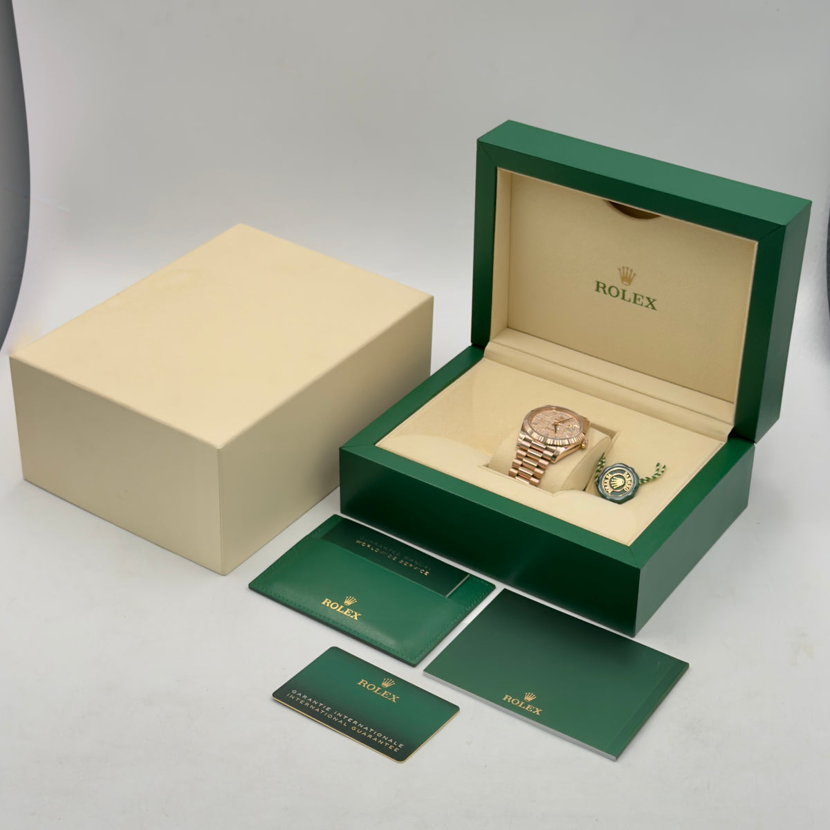 Rolex Day-Date Pavé Dial 228235 - Full Set (2022)